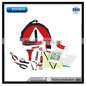36pcs Emergency Tool Kits Auto Fuses and Tire Gauge Siphon 6'' Slip Jonint Pliers thumbnail-1