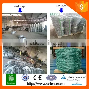 Two Strand Double Twisted Pvc Coated Dark Green Barbed Wire thumbnail-3