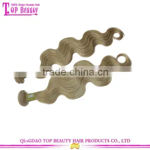 New Products Wholesale 7a Russian Hair Body Wave Sew in Human Hair Extensions Blonde #22 thumbnail-2
