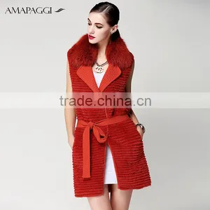 Hot Sale Knitting Mink Fur Vests & Waistcoats for Women thumbnail-2