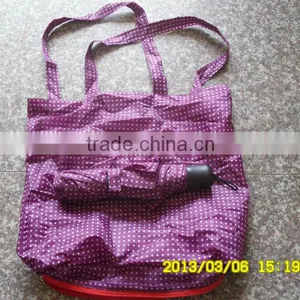 Lady's 3 Fold Shopping Umbrella With Bag & Pouch thumbnail-1