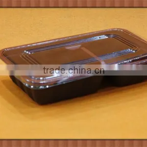 High Quality Black and Red Disposable Food Box With Cover,black and Red PP Plastic Meal Container thumbnail-1