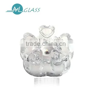 New Product Heart Shaped Machine Made Glassware Pyrex Glass Candle OEM 6176 thumbnail-1