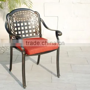 2016 New Design Outdoor Cast Aluminum Garden Dining Set Round Table With Cushion thumbnail-6
