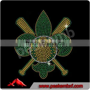 New Iron On Baseball Fleur De Lis Rhinestone Transfer Wholesale thumbnail-1