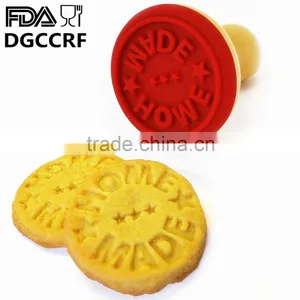 Unique Funny Silicone and Wood Cookie Stamp Baking Stamp Baking Tools thumbnail-1