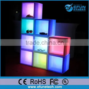 Battery Operated Wireless Control Waterproof Rgb Color Commercial Led Light up Wine Display Cube Shelf thumbnail-2