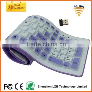 Wholesale Mini Portable 2.4G Silicone Roll-up Keyboard,wireless Bluetooth Super Slim Keyboard thumbnail-1