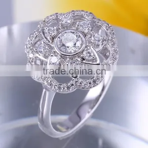 CZ Jewellery Cubic Zirconia Engagement Wedding Ring Design for Women Latest Fashion Silver Jewelry thumbnail-1