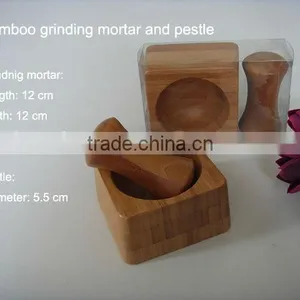 Bamboo Mortar and Pestle (square) thumbnail-1