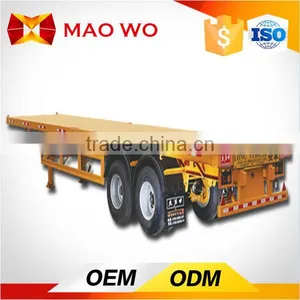 China 2 Axle 40 ft Flatbed Container Semi Trailer for Sale thumbnail-1