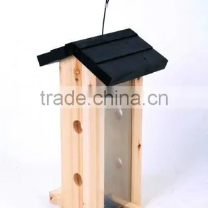 FSC Non-toxic Wooden Hanging Bird House Feeder thumbnail-1