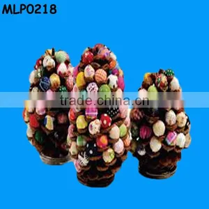 Colourful Resin Pinecone For 2014 Easter Decoration thumbnail-1