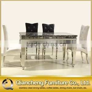 European Style Black Marble Dining Table for 6 People thumbnail-1