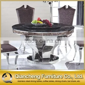 Marble Round Rotating Dining Table Set thumbnail-2