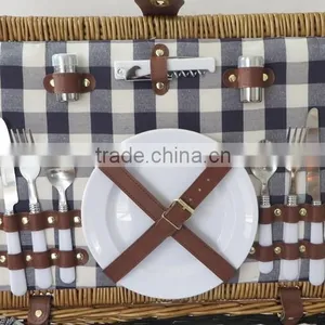 Colored Outdoor 2 Person Wicker Insulated Picnic Basket thumbnail-3