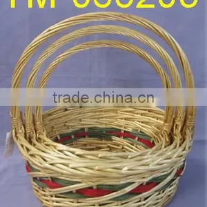 Colorful Willow Basket With Handle thumbnail-1
