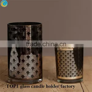Dark Purple Glass Decorative Candlestick Candle Holders thumbnail-3