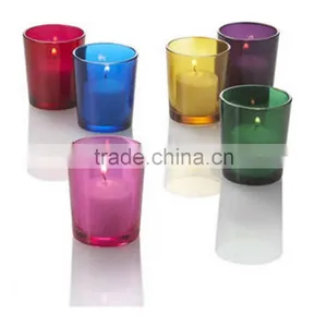 Glass Candle Holder Votive Holder Assorted Colors Set thumbnail-1