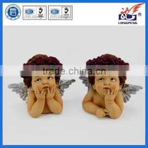 Resin Ross Angel Cherub Figurine In Thought for Home Decoration thumbnail-1