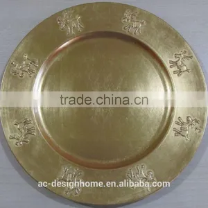 GOLD FOIL PP PLASTIC CHARGER PLATE thumbnail-1