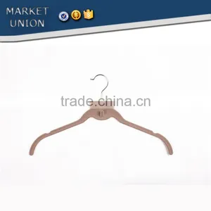 ABS Plastic Velvet Antiskid Hangers Flocking Clothes Hanger With Pulley for Women thumbnail-3