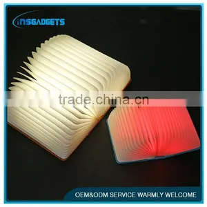 Folding LED Nightlight Creative LED Book Light Lamp Best Home Novelty Decorative USB Rechargeable Lamps White/Warm/Blue/Red thumbnail-1