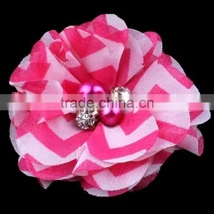 Mesh Flower With Pearl Beads Center for Kids Hair Accessories thumbnail-1