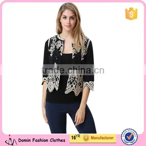 Guangzhou Factory Casual Beautiful Lady Blazer /Jacket With Embroideried Detail for Ladies thumbnail-1