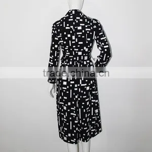 Women Classic Black and White Long Skinny Fancy Life Jacket for Ladies thumbnail-4