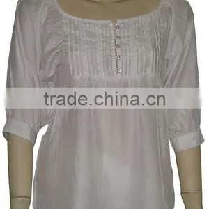 Lady Blouse Women Top Tunic Top With 3/4 Sleeves thumbnail-1