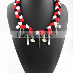 2016 Black Enamel Heart Charm Pendant Long Scarves Solid Black Costume Long Scarves Diy Custom Black Pendant Scarves thumbnail-5