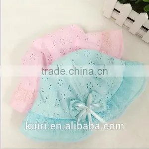 Baby Lace Little Girls Princess Lace Hollow Out Bowknot Kids Sunhat thumbnail-1