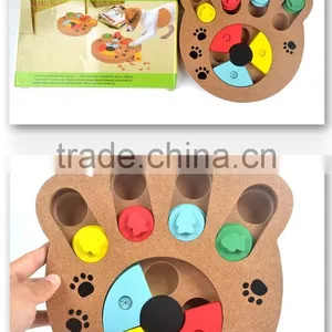 Pet Dog Puzzle Toys Bones Claw Type New Wood Multi - Functional Play Feeding Pet Cat Toys thumbnail-2