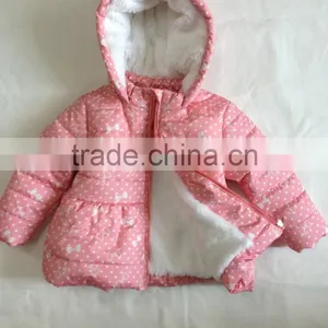 Polar Fleece Allover Printing Baby Girl Clothes With Hooded 2016 thumbnail-2