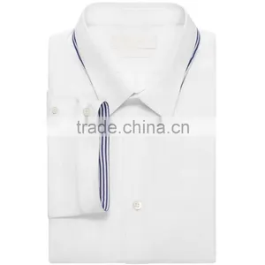 2015 KAIYA Double Collar Contrast Stripe Fancy Short Sleeve Button Front Dress Shirt Bank Office Wearing thumbnail-1