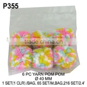 P355 6PC YARN Pom Poms thumbnail-1