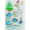 Winter Snowman Fancy Custom Holographic Stickers For Book / Windows / Cars thumbnail-1
