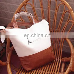 Paris Mark Double Using Cheap Durable Canvas Satchel Handbag thumbnail-1
