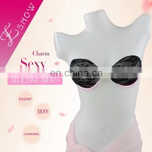 ES6603B China Wholesale High Quality Lady's Sexy Black Lace Silicone Bra thumbnail-1