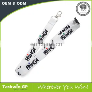 Wholesale 2017 Hot Sale Custom Polyester Printing White Lanyard Clip thumbnail-2