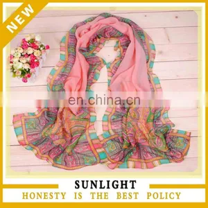 Elegant Lady Chiffon Scarf China Wholesale Scarf Polyester Magic Scarf thumbnail-1