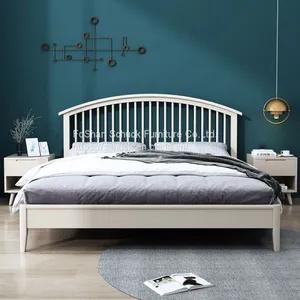 Modern Wood Bed Nordic-style Solid Platform Bed thumbnail-1