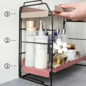 Customized Desktop Shelf Cosmetic Storage Rack Multi-Layer Iron Home Nordic Style Skin Care Shelf thumbnail-3
