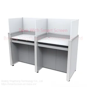 Height-adjustable Computer Desk Workstation Lifting Hidden Screen Language Lab Table Anti-disturb Cubicle Partiton Study Carrel Dividers thumbnail-5