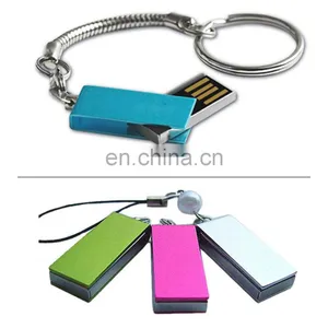 Super Mini Mental Swivel Usb Flash Drive Oem Logo Pen Drive Metal Laser Printing Memory Sticker Disk thumbnail-5