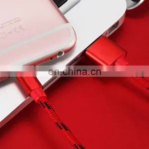 Fabric Data Line Fast Charging Line Phone Charger Usb Charging Nylon 1M Micro Usb Type-C Ios Cable 3 In1 Mobile Phone Data Line thumbnail-1