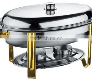 Hot Sale Stainless Steel Gold-plated Roll Top Buffet Chafer for Hotel thumbnail-2