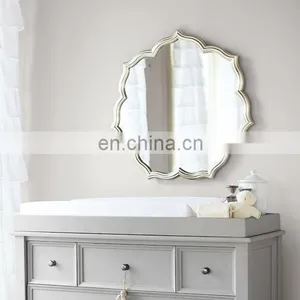 Customized Hot Sale Plum Blossom Flower Lace Makeup Mirror Wood Wire Wall Leaf Make up Mirror Home Decor thumbnail-1