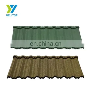 Factory Wholesale Construction Materials Lightweight Popular Modern Stone Coated Metal Roof Tiles thumbnail-1